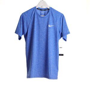 Nike Men’s Dri-FIT UPF 40+ Hydroguard Swim Tee – Small, Medium (Blue)